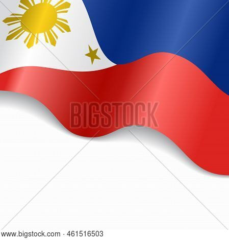Philippines Flag Wavy Abstract Background. Vector Illustration.