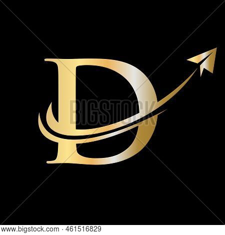 Letter D Travel Logo Vector Template. Initial Travel Logo On Letter D Symbol Concept