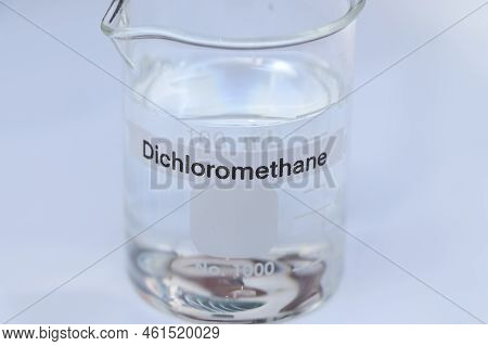 Dichloromethane In Glass, Chemical In The Laboratory And Industry