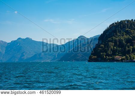 Beautiful Panorama Of Lake Como In Summer, Famous Tourism Destination
