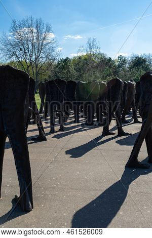 Sculptures Complex Nierozpoznani. The Unrecognised Art Installation By Magda Abakanowicz In Citadel 