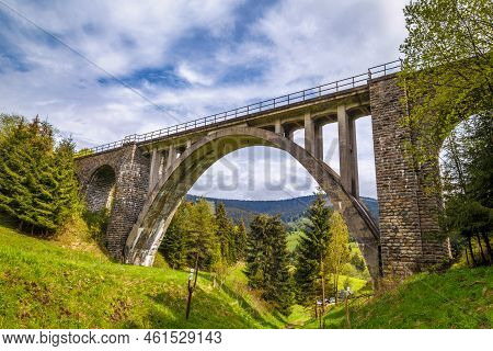 The Viaduct Of Telgart, Stone Railway Bridge In Central Slovakia, Europe.