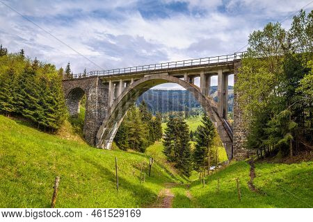 The Viaduct Of Telgart, Stone Railway Bridge In Central Slovakia, Europe.