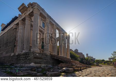 The Temple Of Antoninus And Faustina In The Roman Forum (latin Name Forum Romanum), Rome, Italy, Eur