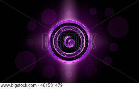 Radio Caca Crypto Currency Images. 3d Illustration. Digital Coins.