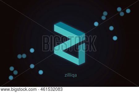 Zilliqa-zil Virtual Currency Images. 3d Illustrations. Coin Logo