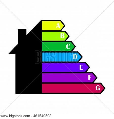 House Energy Levels. Real Estate Home Property. Ecology Concept. Vector Illustration. Stock Image.