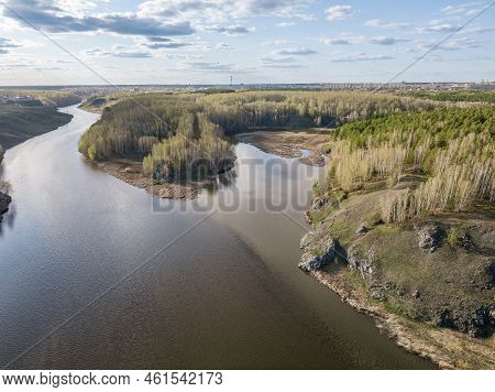 Confluence Of The Iset And Kamenka Rivers In The City Kamensk-uralskiy. Iset And Kamenka Rivers, Kam