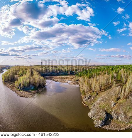 Confluence Of The Iset And Kamenka Rivers In The City Kamensk-uralskiy. Iset And Kamenka Rivers, Kam