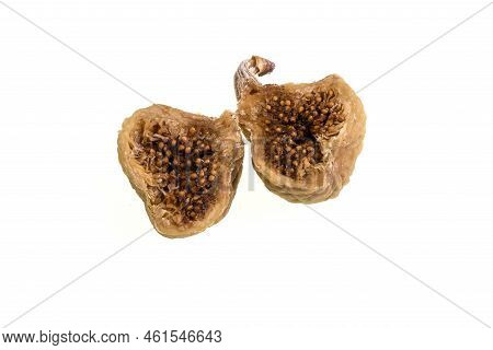 Delicious And Healthy Dried Figs Isolated On A White Background