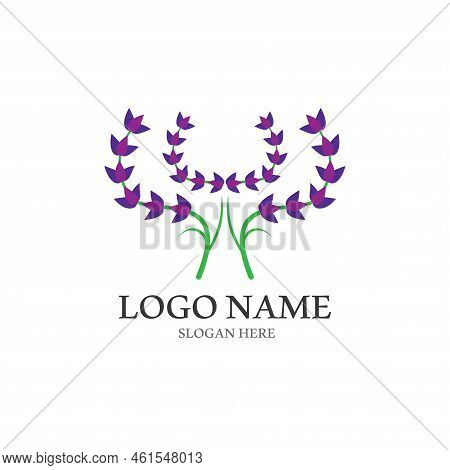 Fresh Lavender Flower Logo Vector