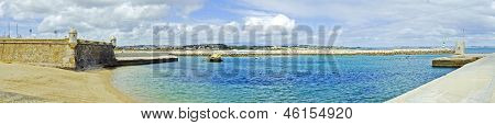 Panorama fra den sydlige portugisisk fæstning forsvare Lagos i Portugal siden 1400
