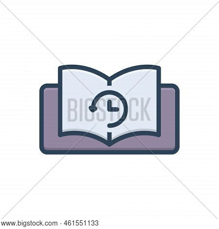 Color Illustration Icon For Former One-time Previous Trailing Forehand Erstwhile