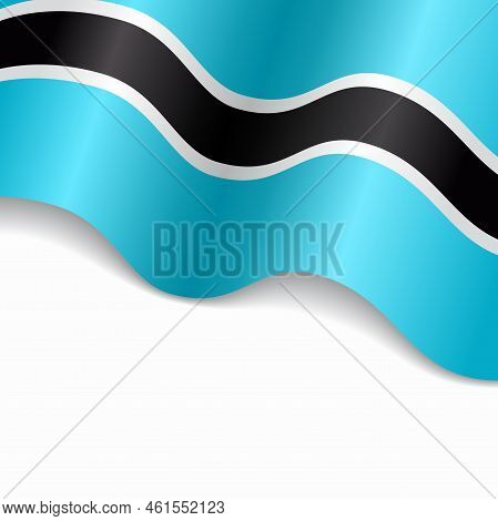 Botswanan Flag Wavy Abstract Background. Vector Illustration.