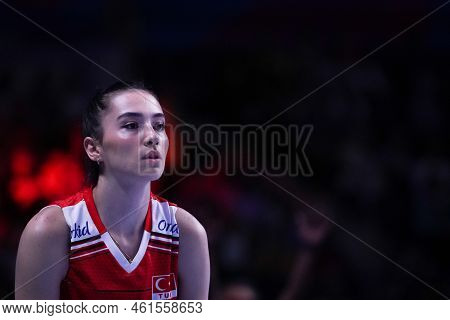 Ankara, Turkiye - June 05, 2022: Sahin Saliha In Turkiye Vs Belgium Vnl Pool Match In Ankara Arena