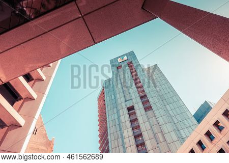 Adelaide City, South Australia - August 23, 20019: Telstra House High-rise Building With The Logo In