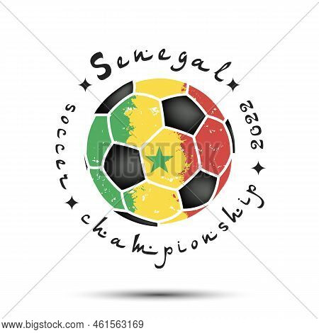 Soccer Ball With Senegal National Flag Colors