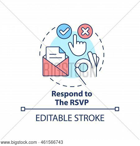 Respond To Rsvp Concept Icon. Common Business Event Etiquette Rule Abstract Idea Thin Line Illustrat