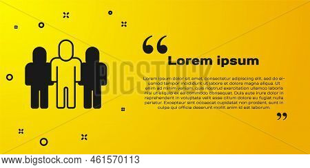 Black Project Team Base Icon Isolated On Yellow Background. Business Analysis And Planning, Consulti