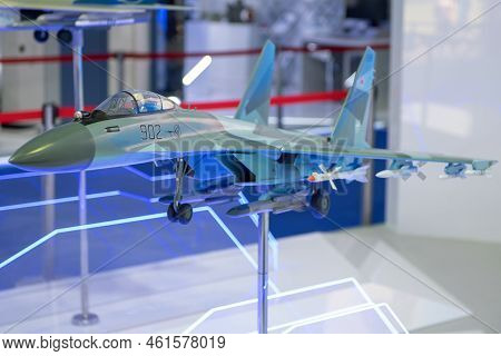 August 30, 2019, Moscow Region, Russia. The Layout Of The Russian Sukhoi Su-35 Multi-purpose Super M