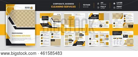 16 Page Cleaning Service Business Company Brochure Annual Report A4 Size Multiple Page