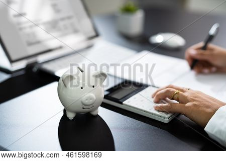 Financial Money Advice. Saving In 401k. Piggybank Deposit