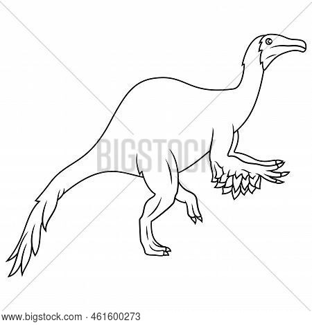 Hand Drawn Of Deinocheirus In Line Art