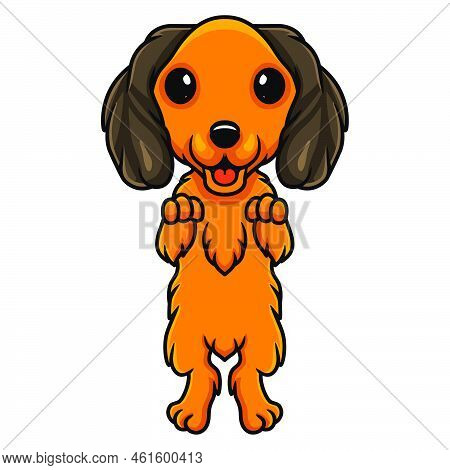 Vector Illustration Of Cute Dachund Dog Cartoon Posing