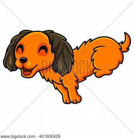 Vector Illustration Of Cute Dachund Dog Cartoon Running