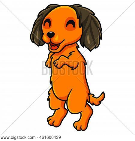 Vector Illustration Of Cute Dachund Dog Cartoon Posing