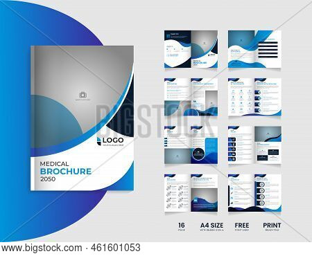 16 Page Modern Medical And Healthcare Business Multipage Brochure Template