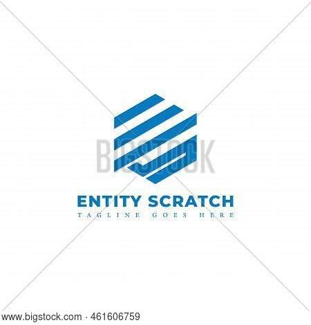 Abstract Initial Letter Es Or Se Logo In Blue Color Isolated In White Background Applied For Busines