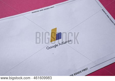 Google Adsense Envelope Cover With Goodle Ad Sense Logo Printed. Unopened Cover Of Google Advertisem