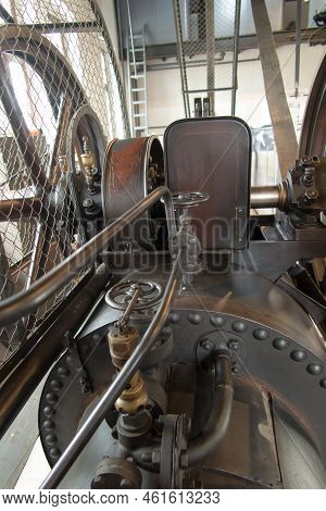 Rozewie, Poland, May 13, 2022: The Building Of The Old Engine Room At The Rozewie Lighthouse, Contai