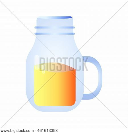 Close-up Graffin  With Fresh Sjuice And Straw With Shadows And Highlights On White  Isolated Backgro