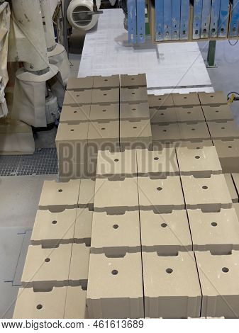 Production Of Silicate Blocks, Silicate Bricks, Stages Of Production In The Manufacturing Plant.