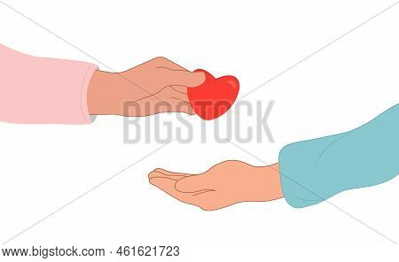Compassion.a Heart-shaped Hand Shares Compassion And Hope With Those In Need. Help And Sympathy In L
