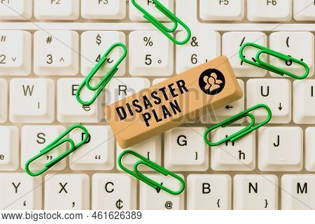 Conceptual Caption Disaster Plan. Concept Meaning Respond To Emergency Preparedness Survival And Fir