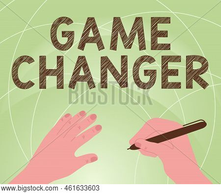 Writing Displaying Text Game Changer. Internet Concept Sports Data Scorekeeper Gamestreams Live Scor