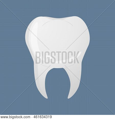 Tooth In Realistic Style. Teeth Dentist Icon. Colorful Vector Illustration Isolated On Background.