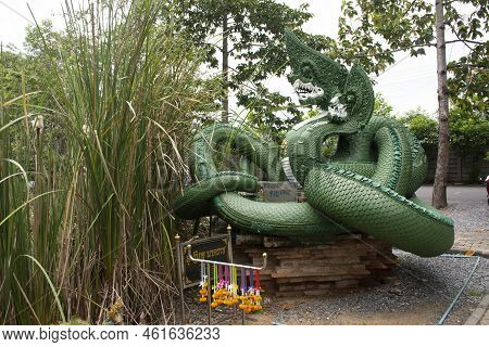 Ancient Naga Or Antique Naka Statue Of Wat Pa Klong 11 Temple For Thai People Traveler Travel Visit