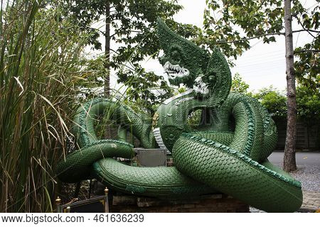 Ancient Naga Or Antique Naka Statue Of Wat Pa Klong 11 Temple For Thai People Traveler Travel Visit