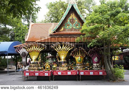 Ancient Naga Or Antique Naka Statue Of Wat Pa Klong 11 Temple For Thai People Traveler Travel Visit