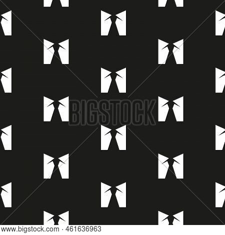 Collar, Shirt And Tie. Elegant Suit Seamless Pattern, Black And White Background, Texture, Wallpaper
