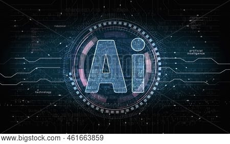 Artificial Intelligence Technology Ai Symbol Digital Concept 3D Illustration