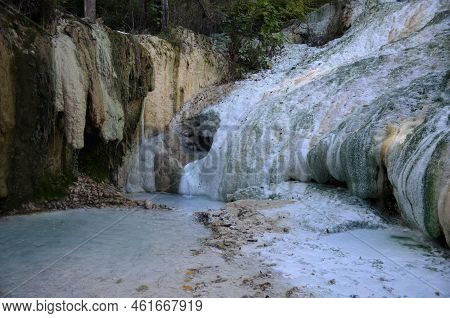 Geothermal Spa With A Natural Thermal Hot Spring In Italy.