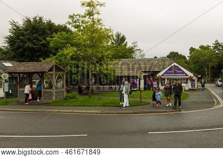 Hawkshead, Cumbria, Uk, 15 August 2018 - Facade Of A Stone Building In The Village Of Hawkshead In T