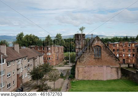 Council Flats In Poor Housing Estate With Many Social Welfare Issues In Port Glasgow