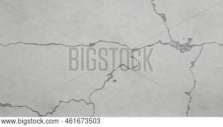 White And Grey Wall, Floor With Cracks, Texture Background