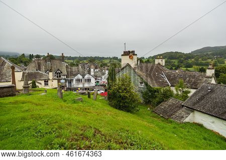 Hawkshead, Cumbria, Uk, 15 August 2018 : Cemetery At The Saint Michael And All Angels Church, Anglic